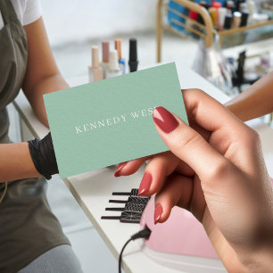 Tarjeta De Visita Elegante Spa de Chicas Día Muted Teal