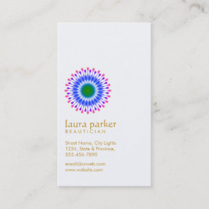Tarjeta De Visita Elegante spa de salud con flores de Lotus Yoga Med