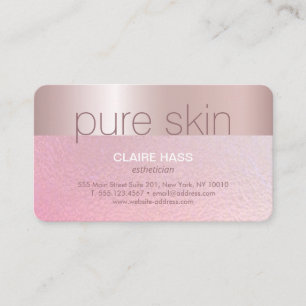 Tarjeta De Visita Elegante Spa Estético Rubor Pink Gold