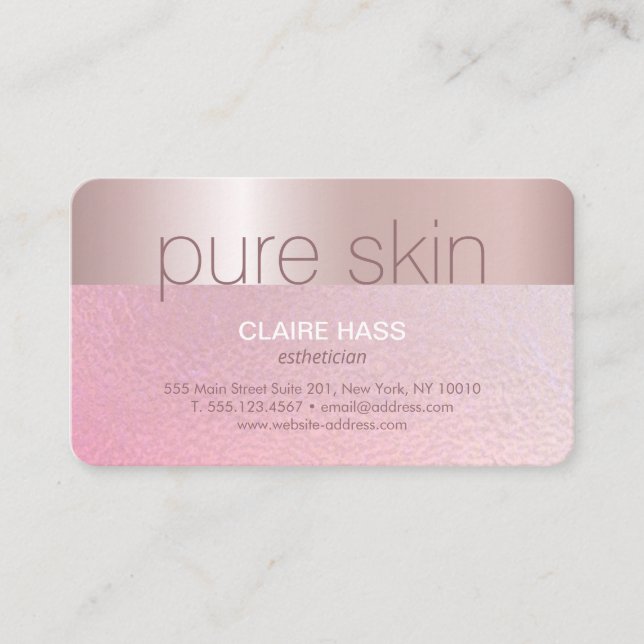 Tarjeta De Visita Elegante Spa Estético Rubor Pink Gold (Anverso)