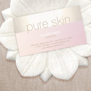Tarjeta De Visita Elegante Spa Estético Rubor Pink Gold