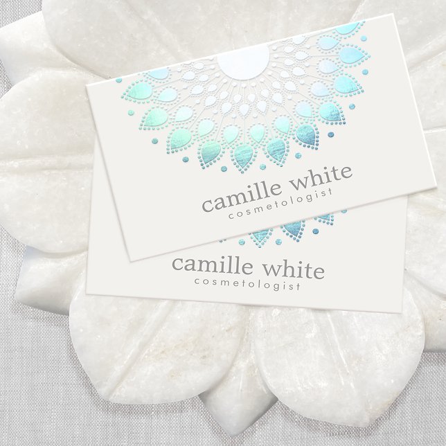 Tarjeta De Visita Elegante spa holístico y belleza de Lotus Flower (Subido por el creador)