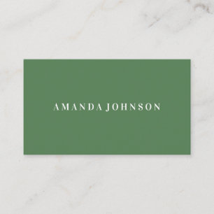 Tarjeta De Visita Elegante Spa y Salón Femenino Moss Green