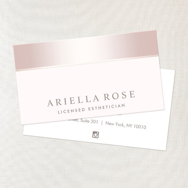 Tarjeta De Visita Elegante spa y salón Rosa Gold Pink Day (Subido por el creador)