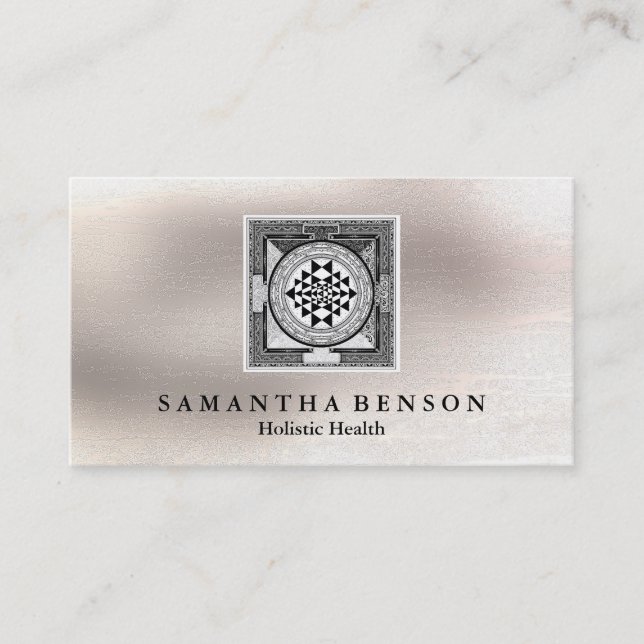 Tarjeta De Visita Elegante Sri Yantra / Sri Chakra (Anverso)