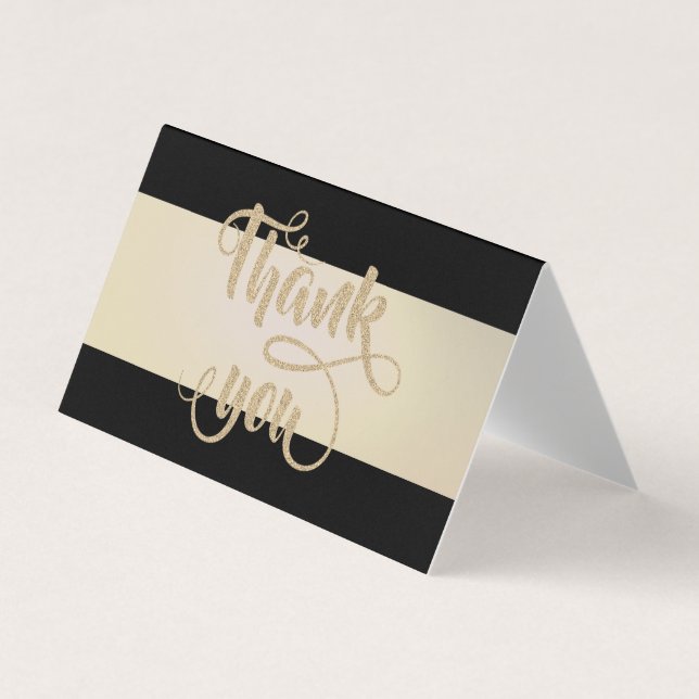 Tarjeta De Visita Elegante Stripe Black, Stripe Gracias Card (Anverso)