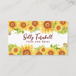 Tarjeta De Visita Elegante Sunflower acuarela