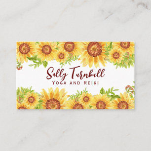 Tarjeta De Visita Elegante Sunflower acuarela