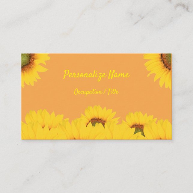 Tarjeta De Visita Elegante Sunflowers Garden Bouquet (Anverso)