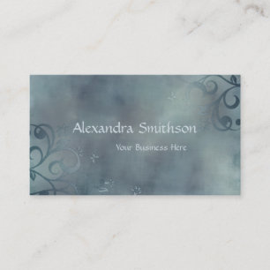 Tarjeta De Visita Elegante Swirl Blue Flower