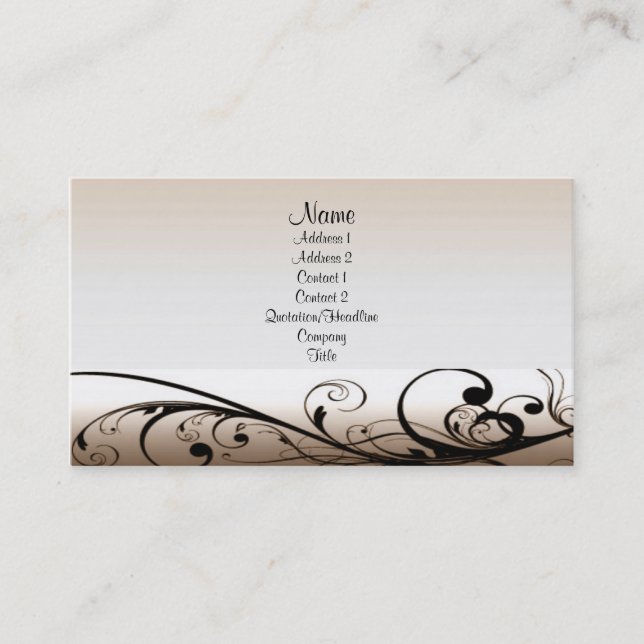 Tarjeta De Visita Elegante Swirls (Anverso)