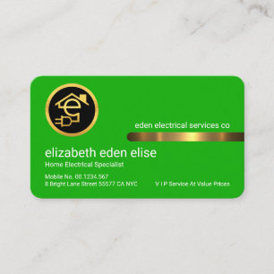 Tarjeta De Visita Elegante Tablero de Oro Letra-e Eléctrico