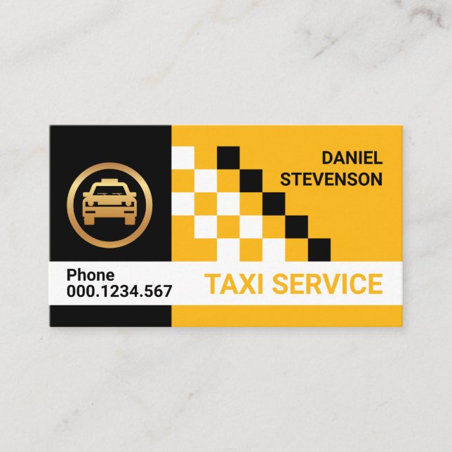 Tarjeta De Visita Elegante Taxi Casilla De Verificación Conductor De (Anverso)