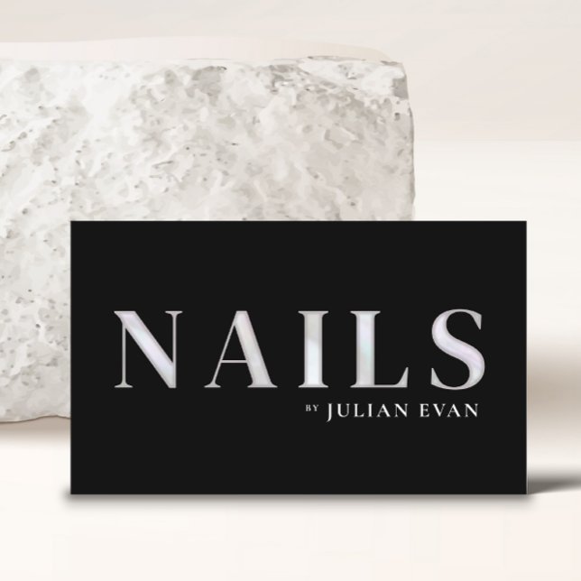 Tarjeta De Visita Elegante Técnico Holográfico Nail (Subido por el creador)