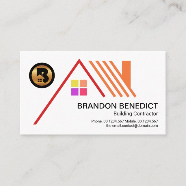 Tarjeta De Visita Elegante Tejado De Construcción (Anverso)