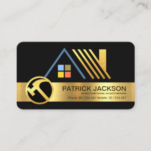 Tarjeta De Visita Elegante Tejado De Diseño De Tejado De Oro