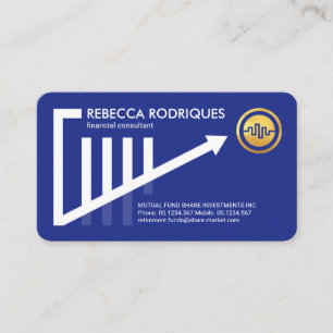 Tarjeta De Visita Elegante Tendencia ascendente Share Graph Financia