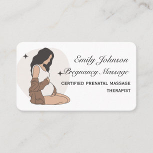 Tarjeta De Visita Elegante terapeuta de masaje prenatal durante el e