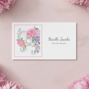 Tarjeta De Visita Elegante Terapeuta del Suelo Pélvico Peonía Pelvis