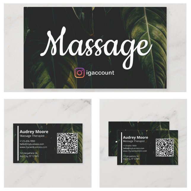 Tarjeta De Visita Elegante Terapia de Masaje Wellness Profesionales (Elegant Massage Therapist Wellness Professionals Business Card
)