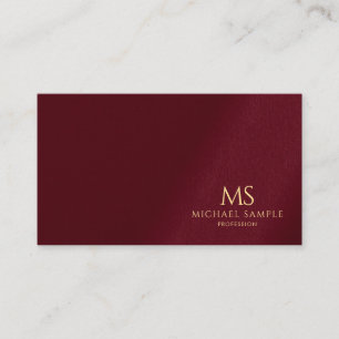 Tarjeta De Visita Elegante Texto de Oro Monograma Lino de Lujo Premi