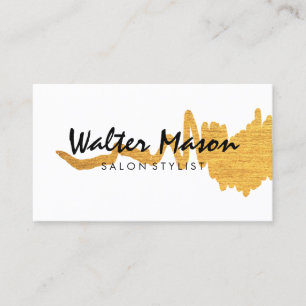 Tarjeta De Visita Elegante textura cepillada de oro falso