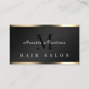 Tarjeta De Visita Elegante textura falsa metalizado negra