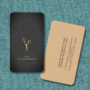 Tarjeta De Visita Elegante textura moderna Faux Gold Hair Stylist