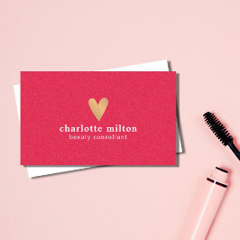 Tarjeta De Visita Elegante Textura Oro Rosa Consultor de Belleza Cor
