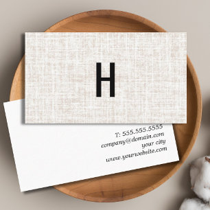 Tarjeta De Visita Elegante textura profesional beige negro Monograma