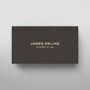 Tarjeta De Visita Elegante textura simple marrón abogado
