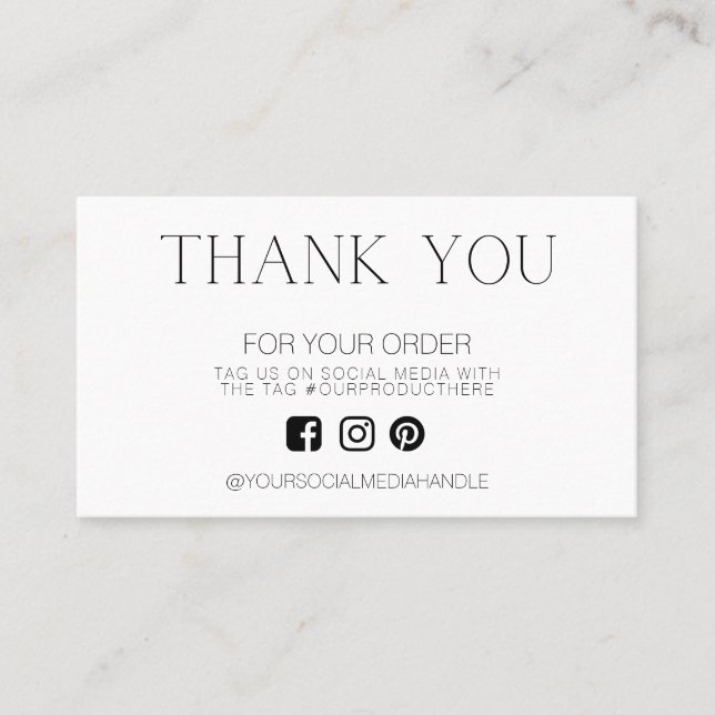 Tarjeta De Visita Elegante tradicional Gracias Descuento (Anverso)