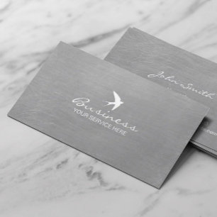 Tarjeta De Visita Elegante Tragador Tragado Plateado