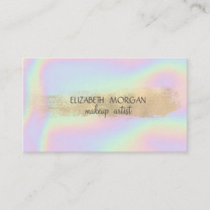 Tarjeta De Visita Elegante Trazo de Pincel de Hoja de Oro Simple, Ho