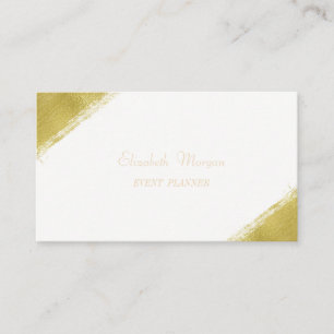 Tarjeta De Visita Elegante Trazo de Pincel Simple de Lámina de Oro F