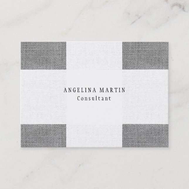Tarjeta De Visita Elegante trendy de cruz gris patrón sencillo moder (Anverso)