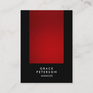 Tarjeta De Visita Elegante trendy Red Stripe Black Professional