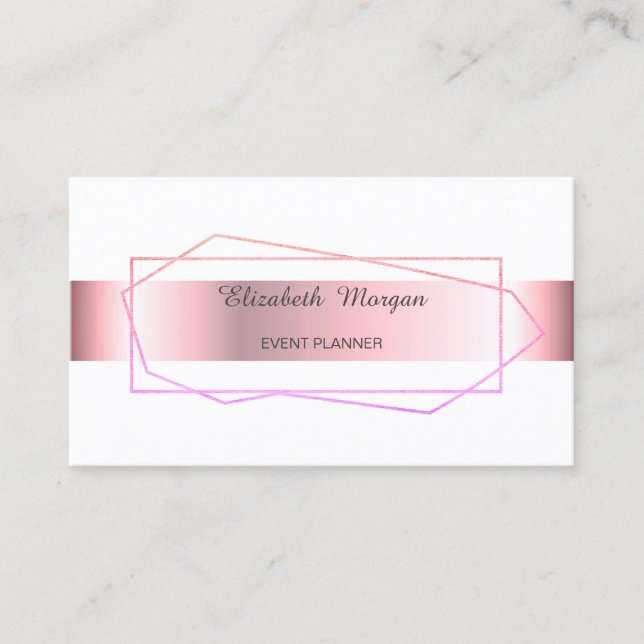 Tarjeta De Visita Elegante trendy Stripe Geometric , Frame (Anverso)