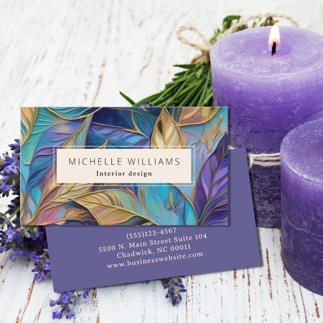 Tarjeta De Visita Elegante vegetación Abstract Leaf (Subido por el creador)