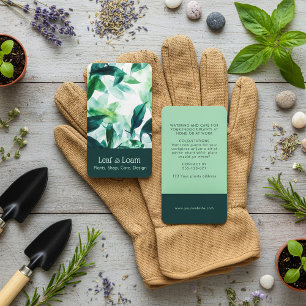 Tarjeta De Visita Elegante Vegetación Acuarela Hojas Botánica
