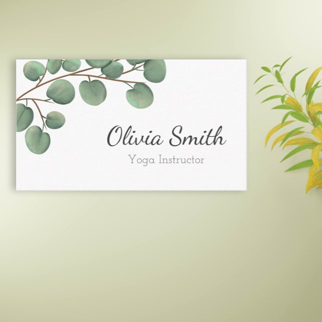 Tarjeta De Visita Elegante vegetación botánica Minimalista Yoga (Subido por el creador)