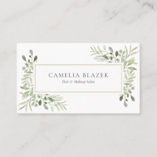 Tarjeta De Visita Elegante vegetación deja profesionales