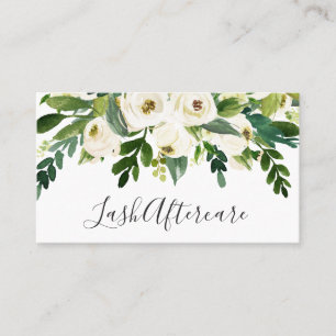 Tarjeta De Visita Elegante vegetación floral blanca azotes de cuidad