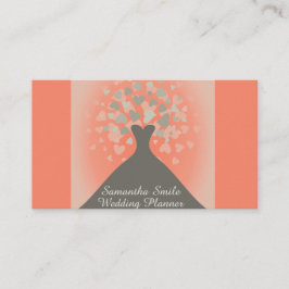 Tarjeta De Visita Elegante vestido de novia con planificador de casa