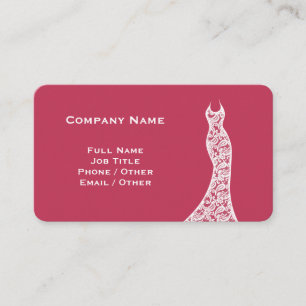 Tarjeta De Visita Elegante vestido de novia de encaje viva magenta