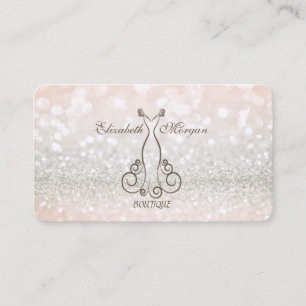 Tarjeta De Visita Elegante Vestido Moderno Chic Profesional con Bril