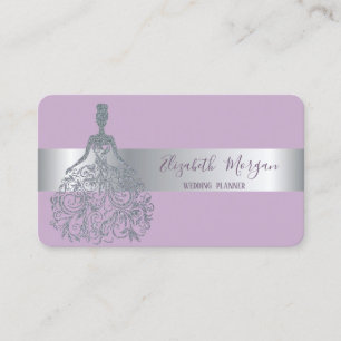 Tarjeta De Visita Elegante vestido moderno con brillo de franja plat