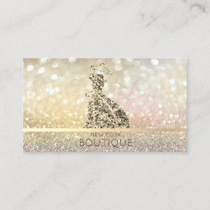 Tarjeta De Visita Elegante vestimenta moderna de Purpurina Bokeh Gol