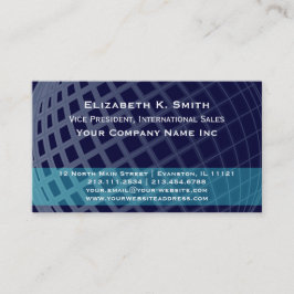 Tarjeta De Visita Elegante vicepresidente de Red Global Azul Oscuro 