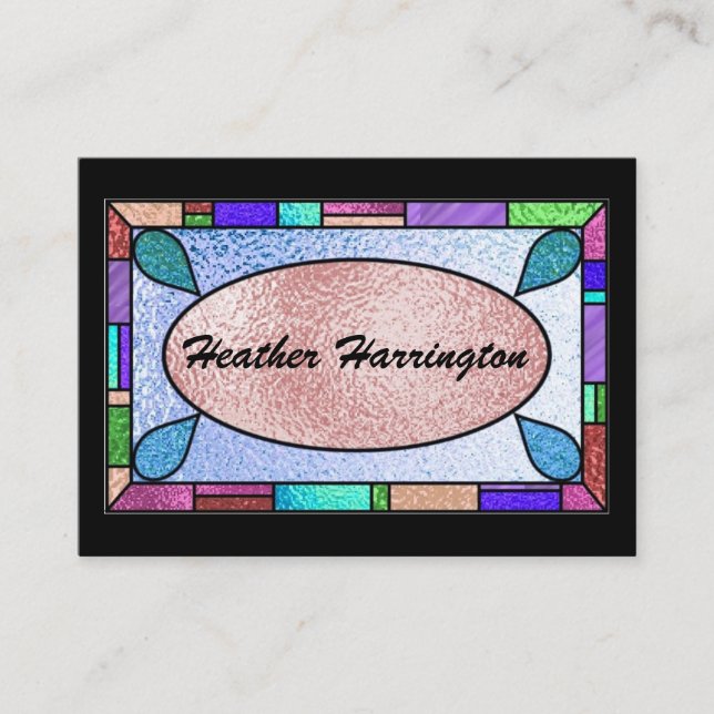 Tarjeta De Visita Elegante vidrio manchado (Anverso)